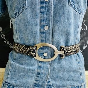 Snake Embossed Adjustable Statement Belt